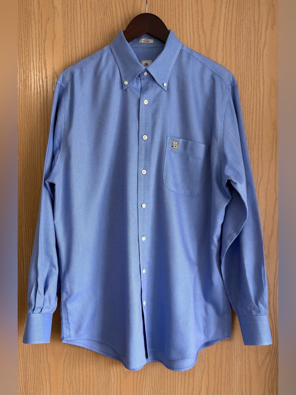 Peter Millar | Men’s Large | Blue Button Up Nanoluxe Shirt Marquette University